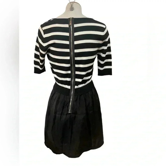 Naranka mini dress 3/4 sleeve stripe sexy lined back zip - Picture 8 of 9